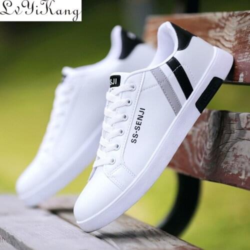 Designer Men White Vulcanized Flat Shoes Lace-up Comfortable Sneaker for Male Tenis Masculino Adulto Top Quality Men Zapatillas