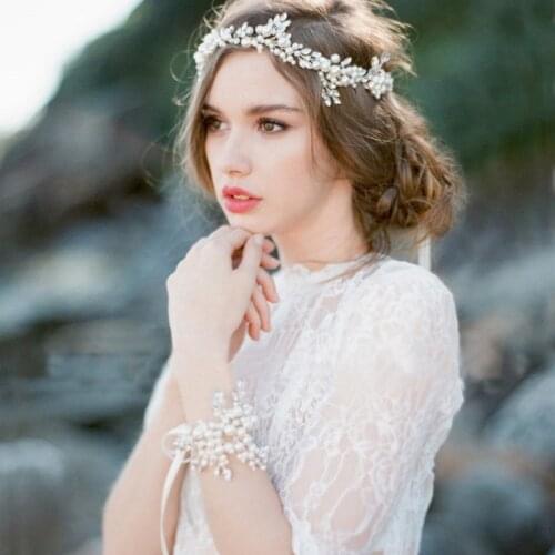 Bride Headwear Bridesmaid Hairwear Faux Pearl Bridal Tiara Wedding Accessories