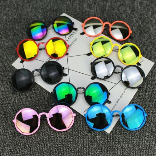 Fashion Children Colorful Sunglasses Round Reflective Glasses Baby Children UV400 Sport Sunglasses Toys Accessories