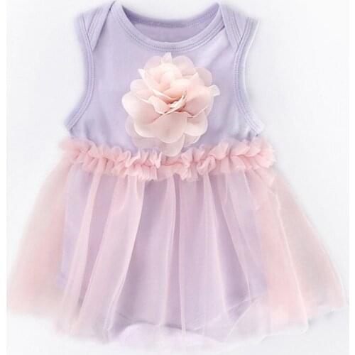 Fashion Newborn Baby Sleeveless Floral 3d Rompers Tutu Tulle Dress Summer Cotton Baby Clothes Girls Kids Infant Jumpsuit