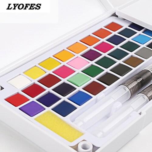 12/18/24/36 Colors Portable Travel Solid Pigment Watercolor Paints Set With Water Color Brush Pen For Painting Art Supplies