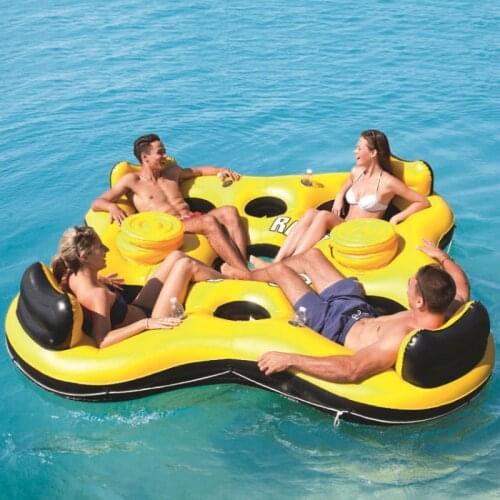 Duty free Inflatable Island Water Floating Boat Bed Row Dock Floats Floating Rest Deck Row For Swimming Water Chaise 43115
