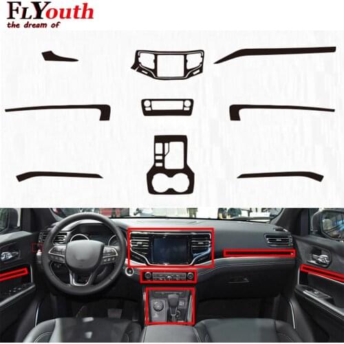 Carbon Fiber Sticker for Jeep grand commander 2018-2020 GT Car Gear Shift Panel Water Cup Holder Panel Frame Cover Trim Styling