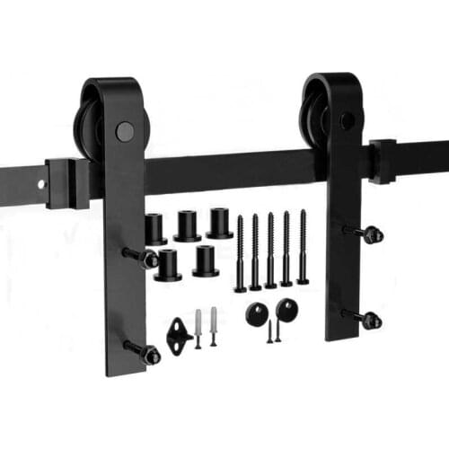 Home Sliding Door Barn Track Hardware Wood Barn Door Hanging Rail Hardware Sliding Door Track Kit Barn Door System Slide Kit HWC