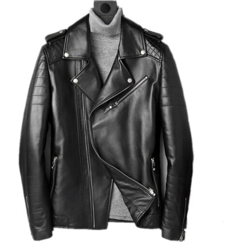Genuine Leather Jacket Autumn Winter Jacket Men Real Sheepskin Coat for Men Streetwear Motorcycle Jackets L18-2200 MY1683