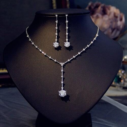 New design simple 3A zircon drop shape ladies high quality party / wedding jewelry