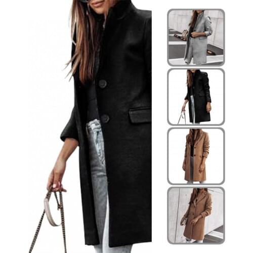 Single Breasted Cold Resistant Two Buttons Mid-Length Casual Coat Streetwear