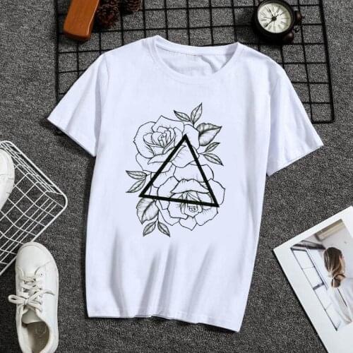 Graphic Tees Tops Beautiful pendant Tshirts Women Funny T Shirt O-neck T-shirt Harajuku 90s Vintage White tshirt Female Clothing