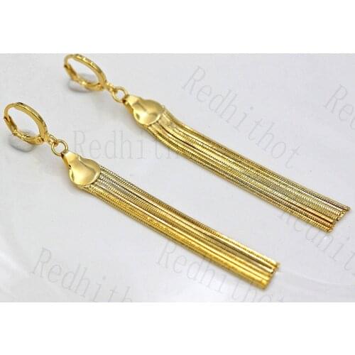 Tassel Earrings for Women Gold Color Bohemian Statement Drop Eardrop Trendy Jewelry Accessories Party Wedding Anniversary Gift