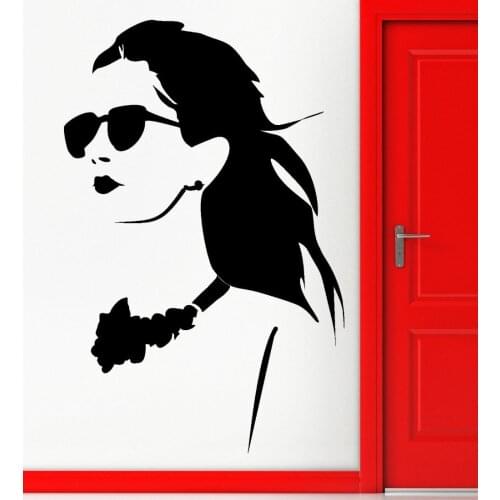 Modern Style Woman Head Wall Decals Special Female Pattern Art Designed Wall Stickers Home Rooms Fashion Decoration W-1068