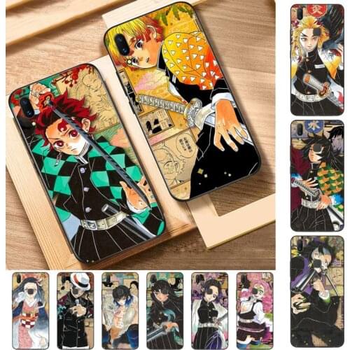 TOPLBPCS Demon Slayer Blade Comic Postcard Phone Case for Vivo Y91C Y11 17 19 17 67 81 Oppo A9 2020 Realme c3