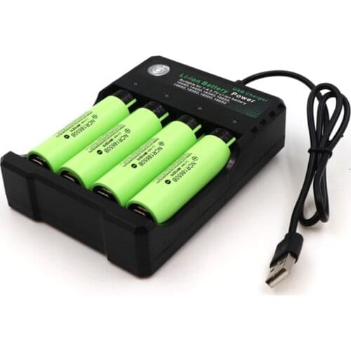 Smart Battery Charger Li-ion battery USB independent charging portable 4 Bay for Rechargeable Batteries 18650