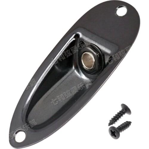 Boat Style Electric Bass Guitar Output Jack Plate 1/4" 6.35 Chrome Plug Socket with 2 Screws