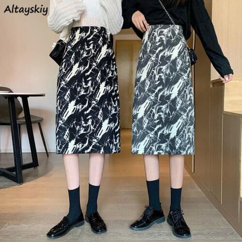 Skirts Women Tie-dyed Autumn 2020 Vintage Print Streetwear School Girls Popular Newest Trendy Ulzzang Daily Design Unique Mujer