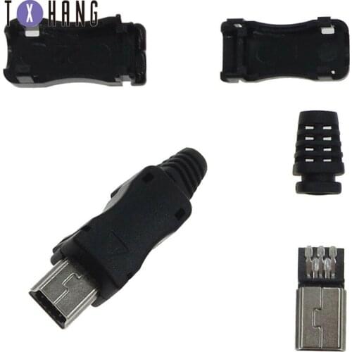 10 pcs/lot Micro USB 5P Micro/MINI USB Connectors Plastic Shell Jack Tail Male Plug Electric Terminals diy electronics