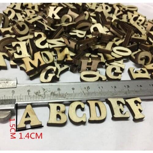 100pcs/lot Mix A-Z alphabet letters wooden Craft Natural wood letter Wedding party Decoration DIY Handmade Ornaments
