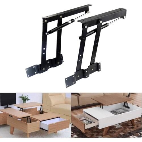 2PCS Folding Hydraulic Tea Table Hinge Furniture Lift Up Top Mechanism Hardware Lifting Rack Shelf For Coffee Computer Table