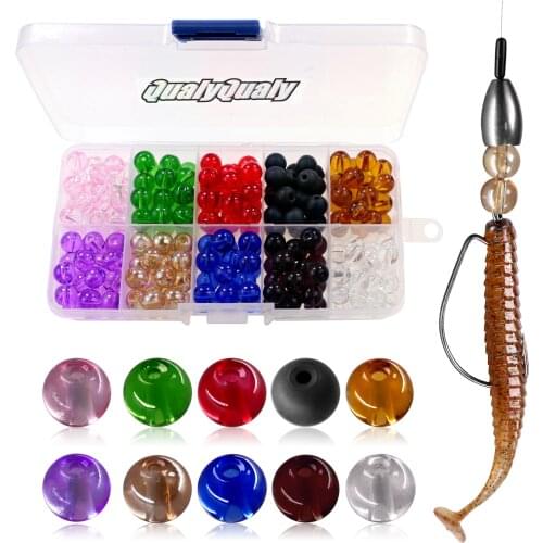200pcs/500pcs Fishing Beads 6mm 8mm Mixed Color Carolina Rigs Taxes Rigs Fishing Beads DIY Kit Bass Fishing Tackle