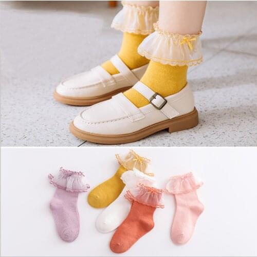 2020 Baby Stuff Kids Baby Girl Warm Lace Tutu Socks Infant Newborn Toddler Lace Ruffled Solid Ankle Socks