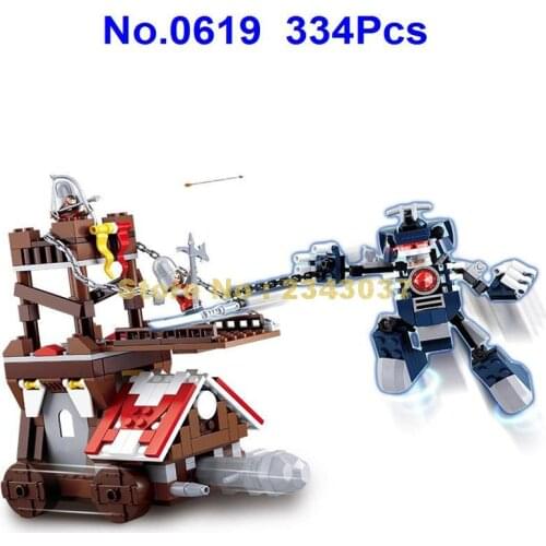 Sluban 0619 334pcs Assassin Legend Knight Heist Siege Weapon Building Block Toy