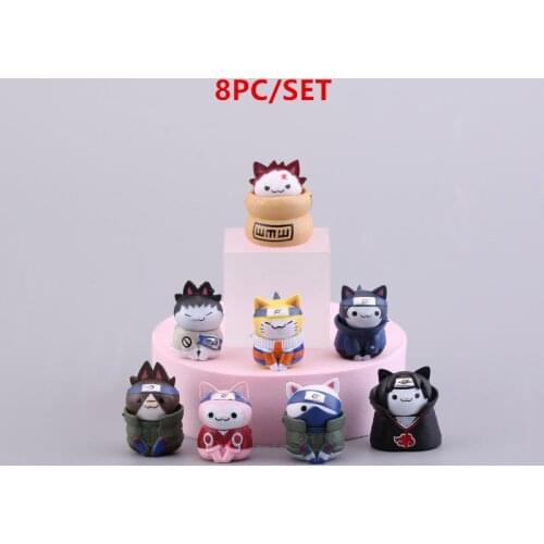 4/8PCS Anime Naruto Figures Kawaii Toys Mini Q Version Doll Modle Action Model Figure Cartoon Kids Gift Toys hot sale