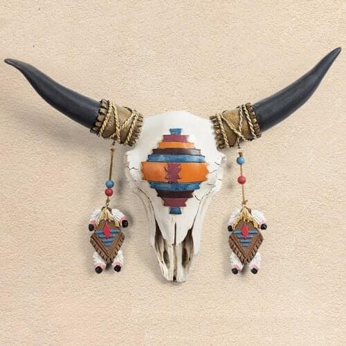 Home Decoration Accessories,3D Bull Head,Statue,OX Sculpture,Wall Decor,Decorative,Animal Figurine Miniature,Vintage,Living Room