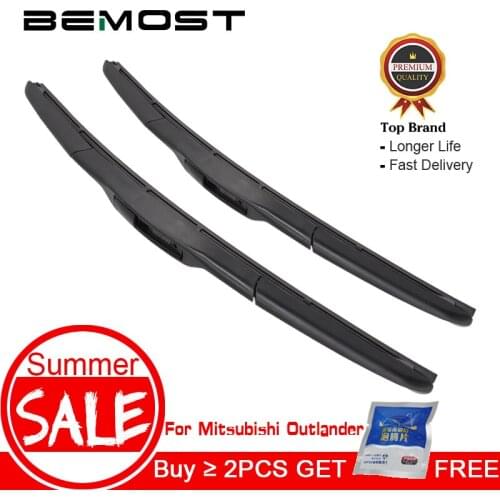 BEMOST Car Clean The Windshield Wiper Blades Natural Rubber For Mitsubishi Outlander Model Year From 2003 To 2018 Fit U Hook Arm