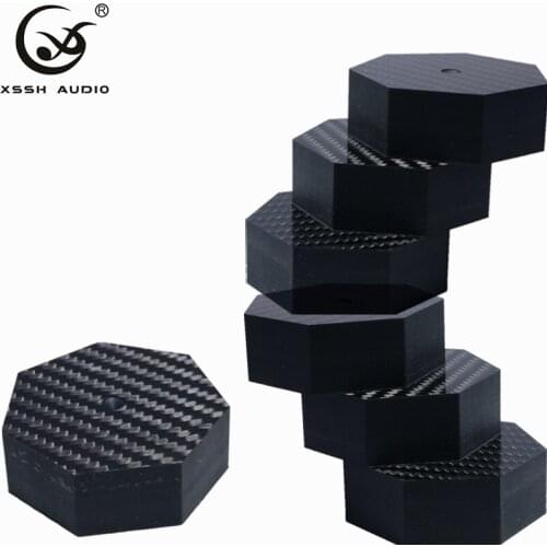 XSSH 20mm large carbon fiber 7-side bracket pad adapts to hifi audio CD power amplifier bookcase turntable foot cushion shock ab