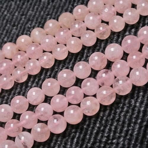 6-12mm Natural Round Smooth Pink Morgan Loose beads For Jewelry Making Beads Bracelets 15inch DIY Beads Necklace Earring Trinket