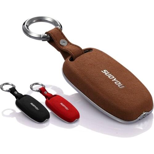 Suede Leather Zinc alloy Car Key Case Cover For Audi A1 A3 A4 A5 A6 A7 A8 S4 S5 B9 8 W Q7 4 M Q5 TT TTS RRS Q3 A4L A6L