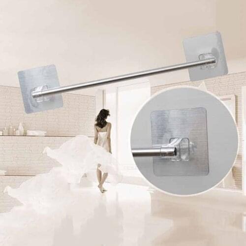 Stainless Steel Bath Towel Holder Wall Mounted Hanger Single Rod Towel Rack