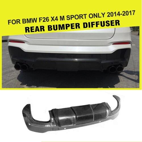 Carbon Fiber Rear Bumper Lip Spoiler Diffuser For BMW X4 F26 M Sport Bumper 2014 - 2017 xDrive35i