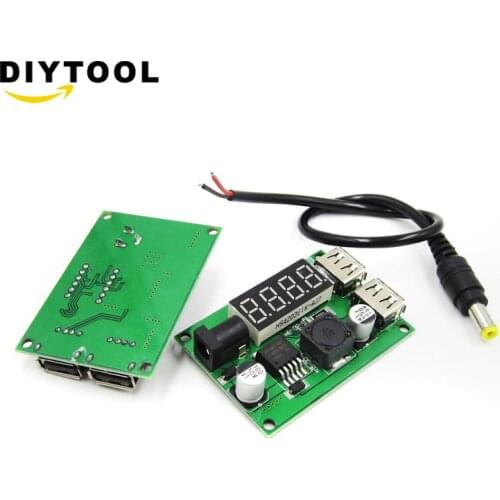 Dual USB DC-DC 12V/24V/36V to 5V 3A Step Down Buck Converter Voltmeter Module MAX For Car Phone Power Supply Equipment