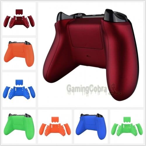 EXtremeRate Soft Touch Grip Custom Replacement Back Shell Side Rails w/ Battery Cover for Xbox One S X Controller Model 1708