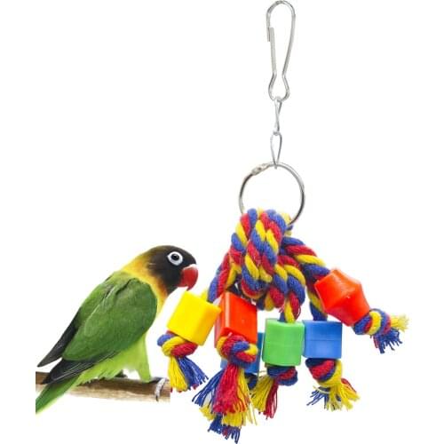 Bird Chewing Toy Funny Cotton Rope Parrot Toy Bite Resistant Bird Tearing Toy Cockatiels Parakeet Training Toy Bird Accessories