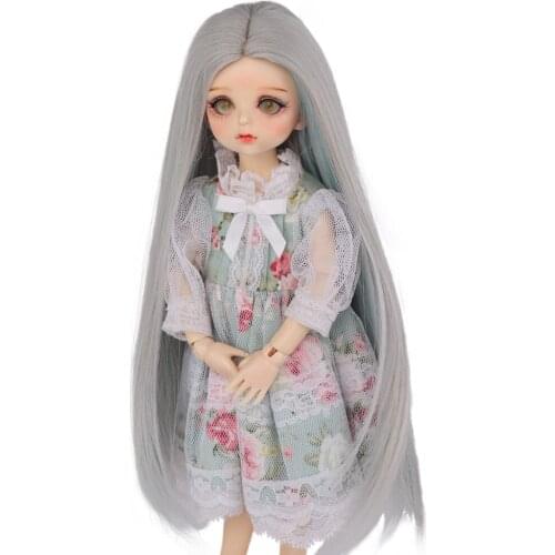 Synthetic beautiful reddish brown Long loose spiral wavy curly baby doll wig hair for 1/3 1/4 1/6 bjd SD dolls wigs accessories