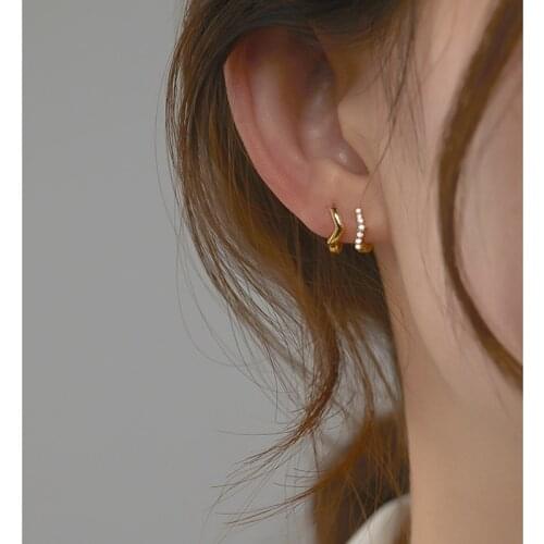 Small Exquisite 925 Sterling Silver Hoop Earrings Simple Temperament Flower Earring Women Party Accessories New Year Gifts