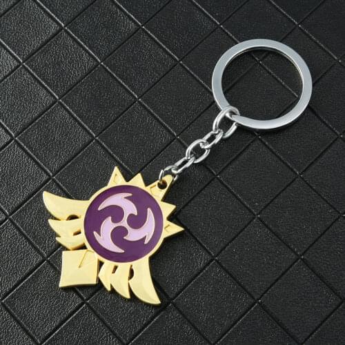 Anime Game Metal Keychains Genshin Impact Cosplay Key Chain 7 Element Weapons Eye of God Accessories Kids Toys Gifts Jewelry