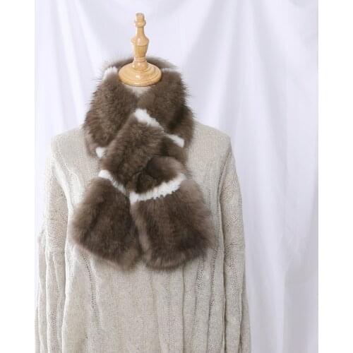Fashion Highend Quality Womens 100% Real Sable Fur Knitted Scarf Natural Mink Fur Scarves Lady Fashion Winter Wraps Neck warmer