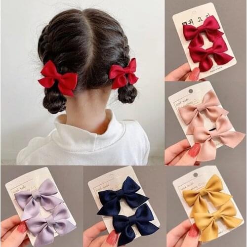 2021 New Bow Headgear Cute Sweet Little Girl Hair Accessories Summer Girls Net Red Clips Baby Hairpins Children Hair Clips
