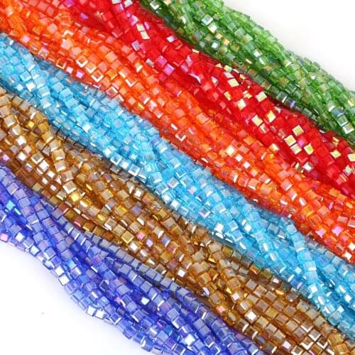 3mm 100pcs Glass Beads Crystal Beads Ball With Cube Shape For Jewerly Making Women DIY Bracelet Necklaces Accessories