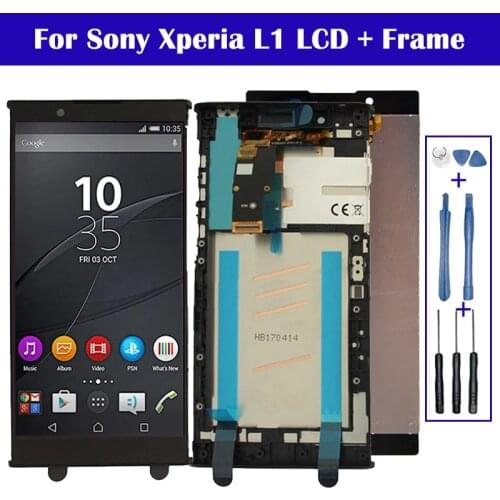 Original 5.5'' Display For SONY Xperia L1 LCD Display G3312 Touch Screen for Sony L1 LCD Digitizer with Frame
