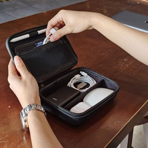 EVA Portable Hard Carrying Case Waterproof Electronic Accessories Case for Power Bank Mobile Phone Travelling Organizer Bag Case