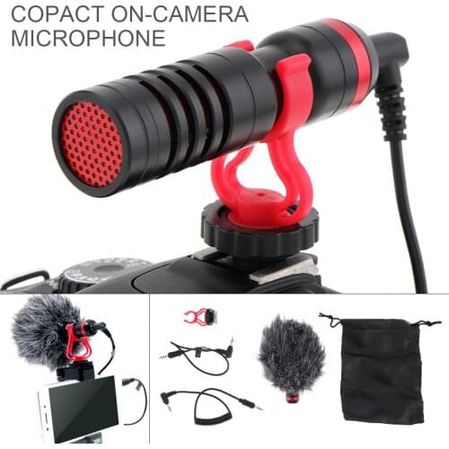 Camera Video Wired Microphone Windproof Condenser Mic Compatible for Smartphone / DSLR Cameras / Camcorders