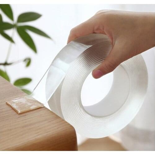 1M/2M/3M/5M Transparent Nano Tape Washable Reusable Double-Sided Tape Adhesive Nano-no Trace Paste Fixer tape Cleanable House