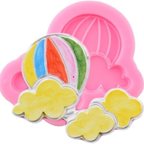 Hot Air Balloon Cloud Silicone Mold DIY Party Cake Decorating Tools Cake Border Fondant Mould Candy Polymer Clay Chocolate Molds