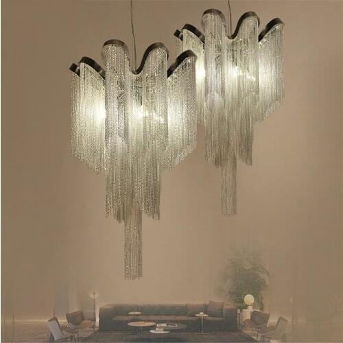 Modern Stainless steel Led Pendant Lamp Luxury Chains G9 Base Indoor Hanging Lighting For Bar Dining Room Living Room Bedroom