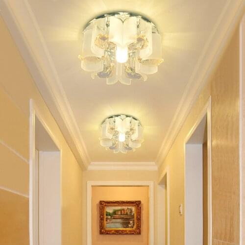 LED Round Small Crystal Ceiling Light Ceiling Light Household Aisle Corridor Lighting 5W Embedded TV Backlight LB022019