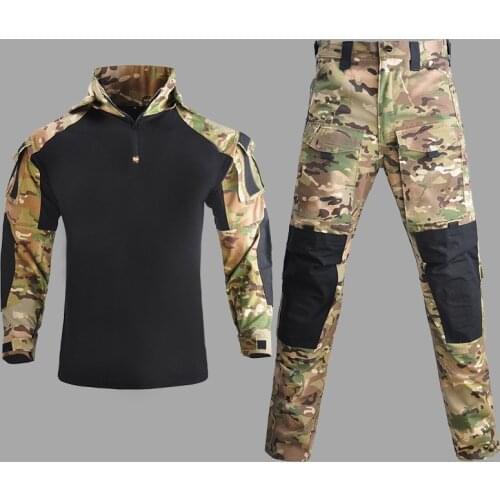 Outdoor Hooded Military Uniform Clothing Army Fan Combat Training Long Sleeve Camouflage Clothes Suit Tactical Shirt Pants