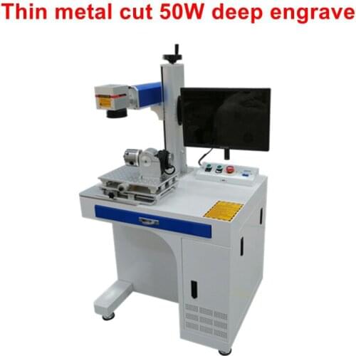 Faith High quality Mini Fiber Laser Marking Machine Portable Metal Laser Printing Machine 30W 50W with rotary axis